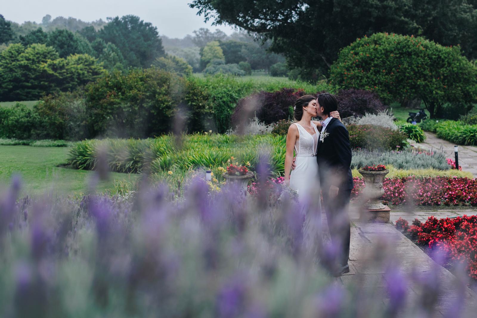 Beso final entre la lavanda