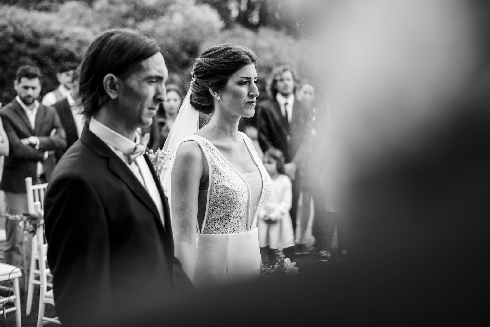 Mary emocionada junto a su padre, camino a la ceremonia