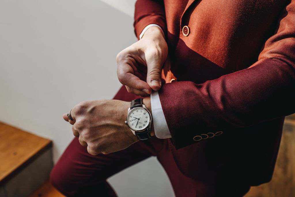 Detalle del reloj del novio